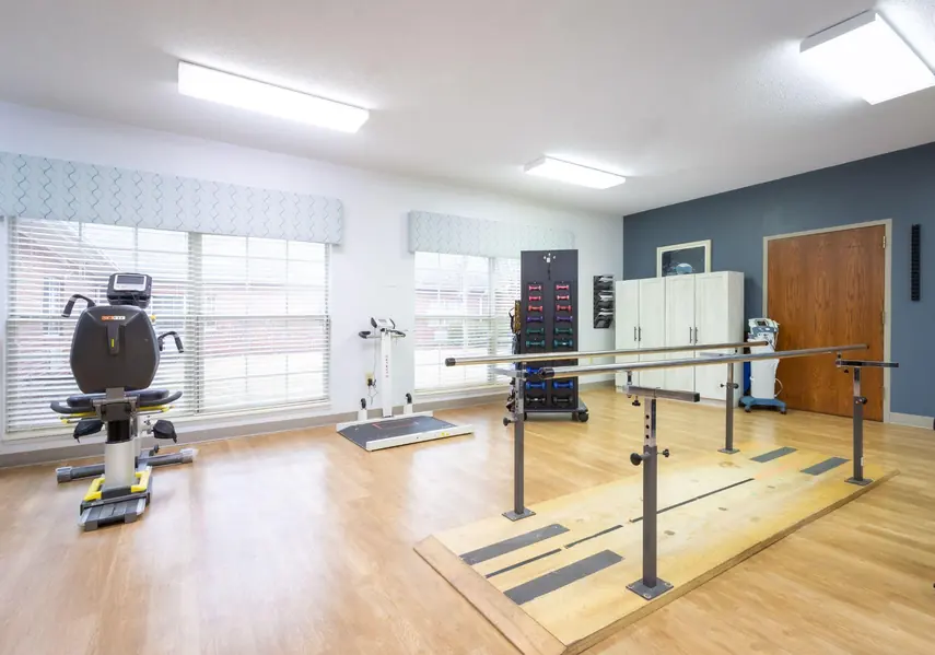 Rehabilitation therapy gym at Haymount Rehabilitation & Nursing Center in Fayetteville, NC